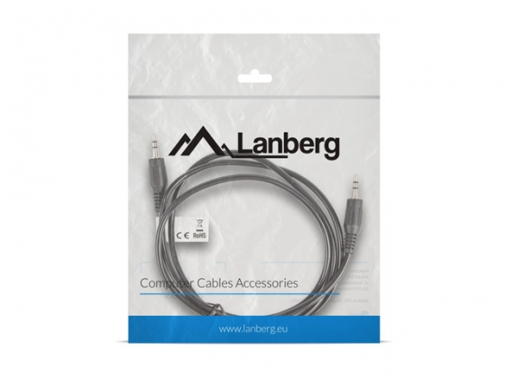 Cable LANBERG CA-MJMJ-10CC-0012-BK MINIJACK 3.5MM M/M 3 PIN BLACK, 1.2M