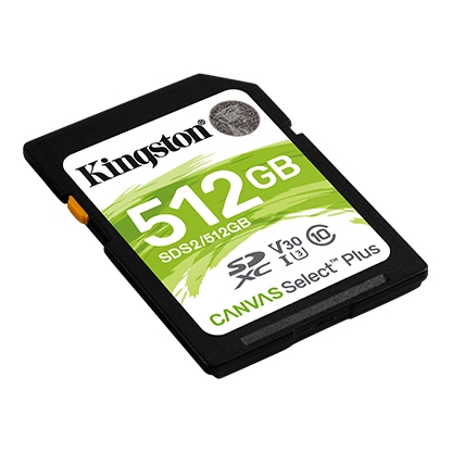 Memory Card SD Card Kingston 512GB Canvas Select Plus (SDXC, UHS-I, Class 10)
