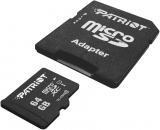 Memory Card  Micro SD Card PATRIOT 64GB PIF64GMCSXC10 INSTA UHS-I (Class 10)