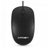 Mouse CrownMicro CMM-128 (3button, 1000dpi, 1.8m, Black, USB)