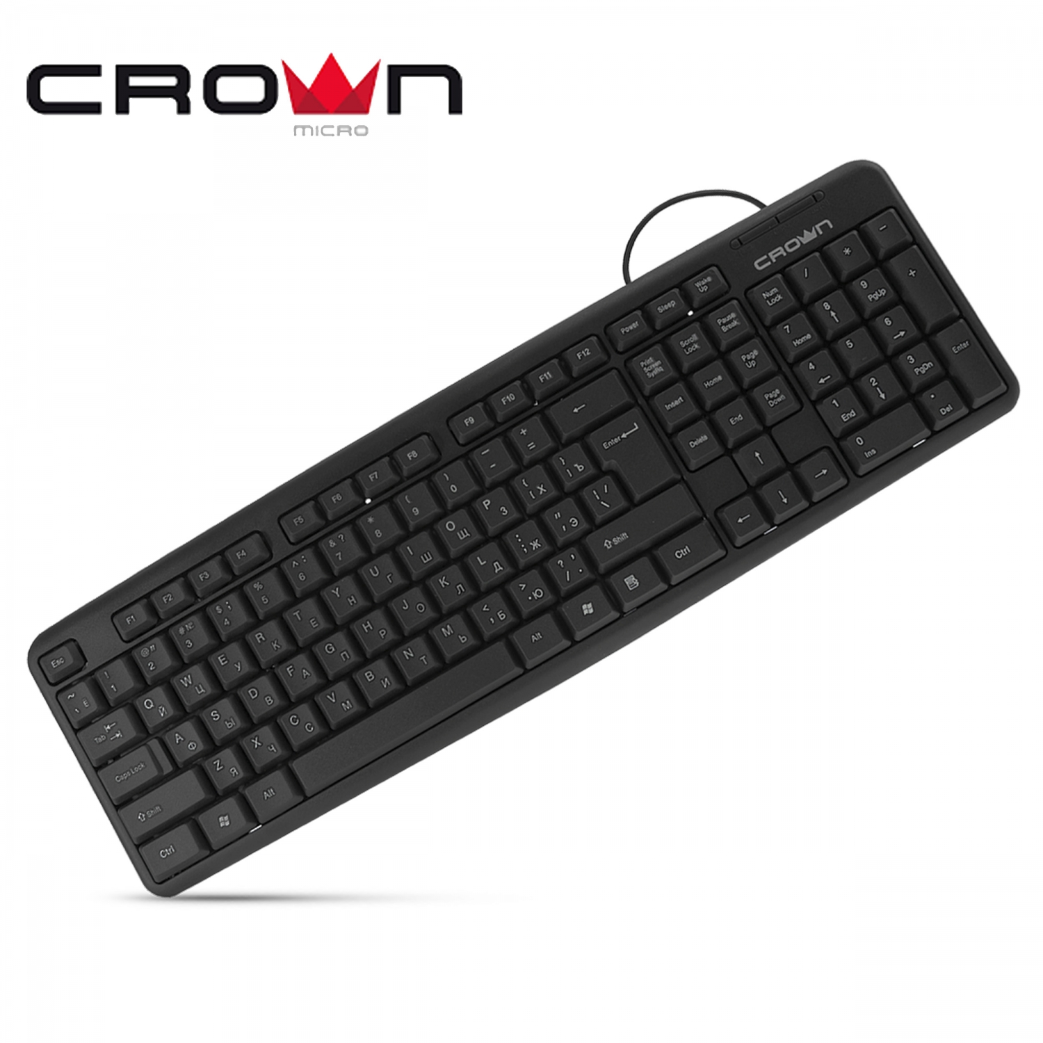 Ստեղնաշար Crownmicro CMK-02 (Black, USB) Ստեղնաշար Crownmicro CMK-02 (Black, USB)