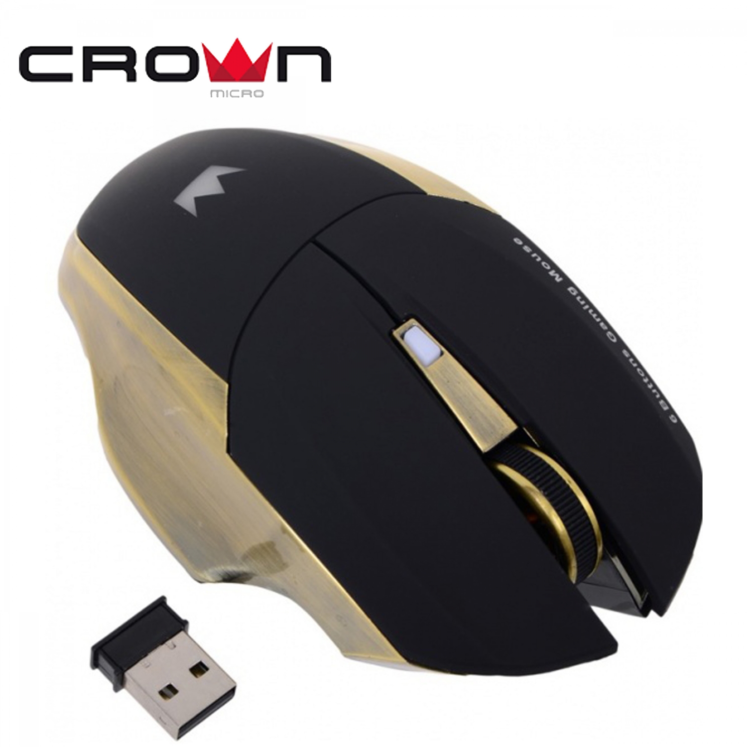 Անլար մկնիկ CrownMicro CMXG-605 (USB, Black/Gold, Gaming) Անլար մկնիկ CrownMicro CMXG-605 (USB, Black/Gold, Gaming)