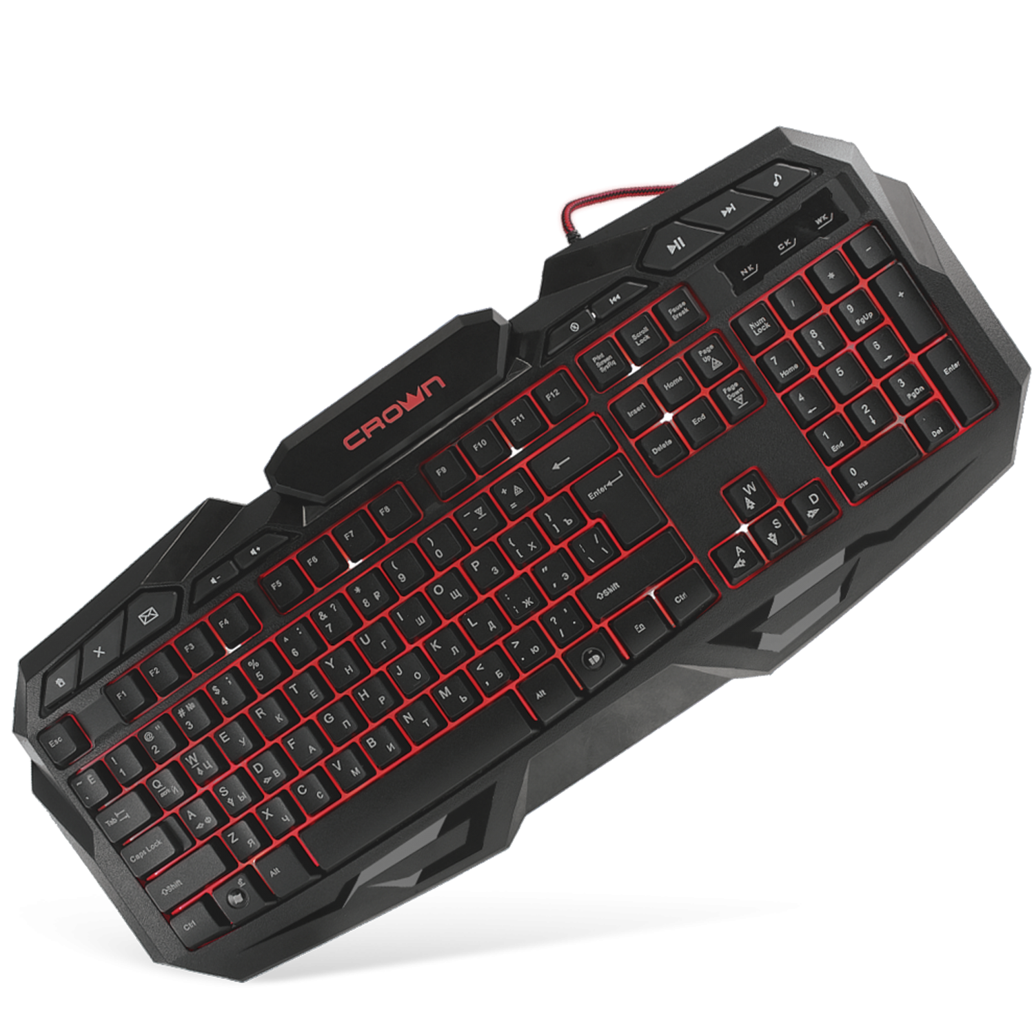 Ստեղնաշար CrownMicro CMKG-100 (USB, Black, LED Backlight, Multimedia) Ստեղնաշար CrownMicro CMKG-100 (USB, Black, LED Backlight, Multimedia)