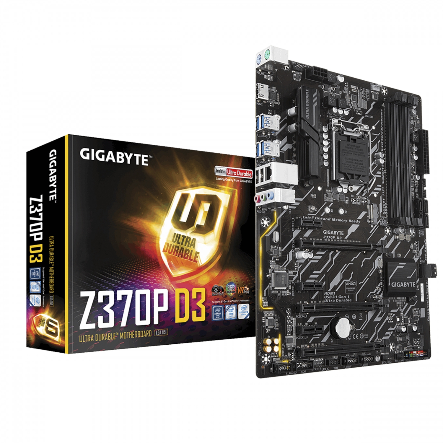 Մայր Սալիկ Gigabyte Z370P D3 (ATX, S-1151, Z370, HDMI, 3xPCI-E, 3xPCI-x1, 4xDDR4, USB3.0, M.2 SATA, GbLan) Մայր Սալիկ Gigabyte Z370P D3 (ATX, S-1151, Z370, HDMI, 3xPCI-E, 3xPCI-x1, 4xDDR4, USB3.0, M.2 SATA, GbLan)