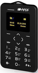 Հեռախոս Hiper sPhone Card Black P-01BLK (0.69" TFT, 32MB RAM, 32MB, BT 2.0, Nano-SIM, Calculator, Calendar, Alarm, 29 gram) Հեռախոս Hiper sPhone Card Black P-01BLK (0.69