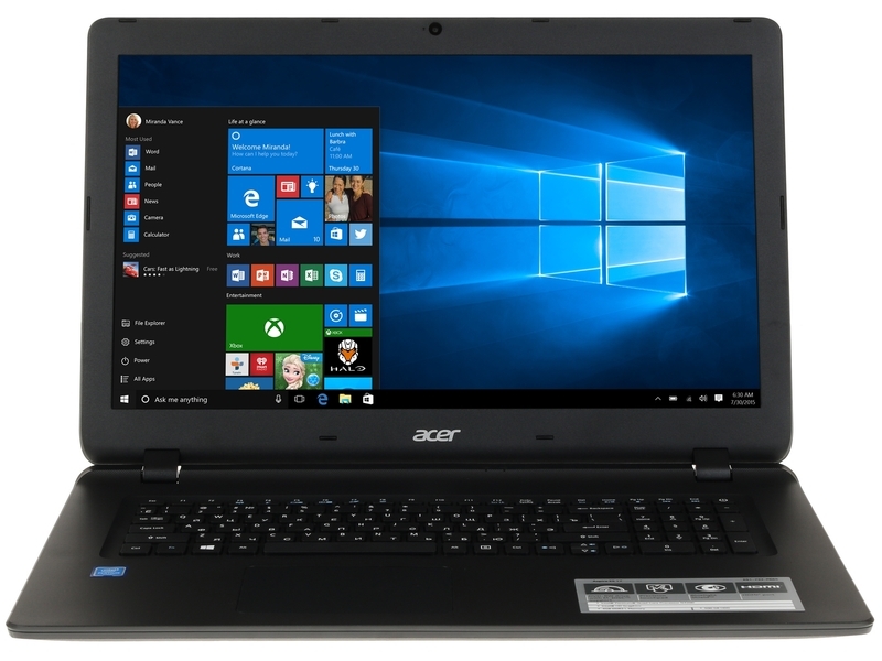 Նոութբուք Acer Aspire ES1-732-P665 (17.3"/Pentium N4200 1.1GHz-2.5GHz/4GB/500GB/Intel HD/DVD-RW/USB3.0/BT/Windows 10/Black/Kb EN-RU) Նոութբուք Acer Aspire ES1-732-P665 (17.3