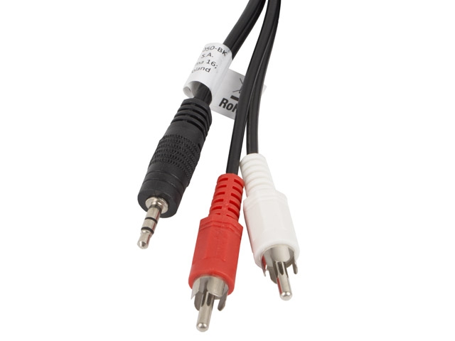 Cable  LANBERG CA-MJRC-10CC-0050-BK MINIJACK 3.5MM(M) 3 PIN->2X RCA (CHINCH)(M) 5M