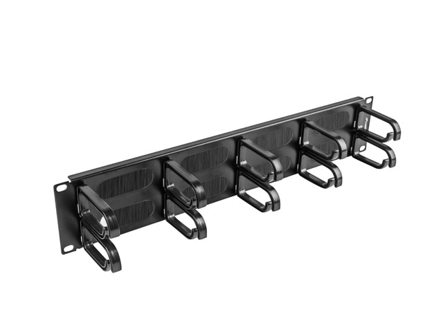 Cable entry LANBERG AK-1204-B 19" CABLE MANAGEMENT BRUSH PANEL 5 RINGS TYPE B 2U BLACK Cable entry LANBERG AK-1204-B 19