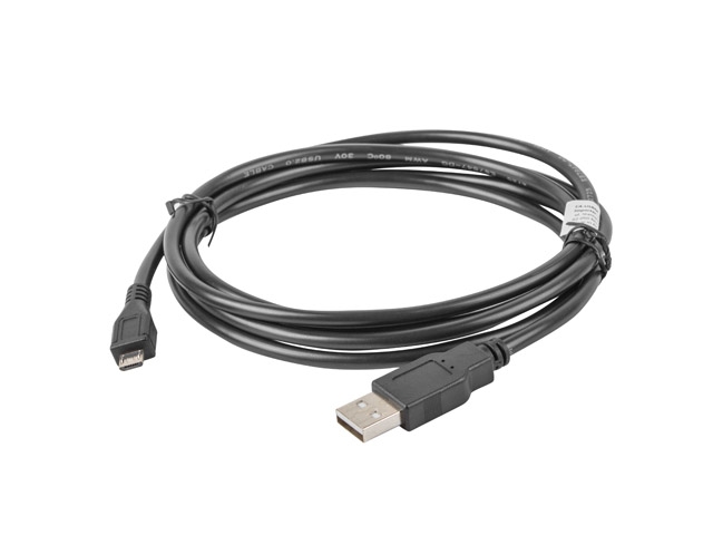 Cable  LANBERG CA-USBM-10CC-0018-BK USB 2.0 MICRO AM-MBM5P BLACK 1.8M