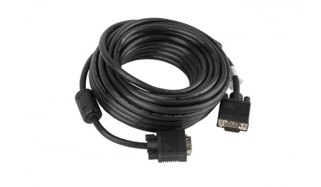 Մալուխ LANBERG CA-VGAC-10CC-0100-B VGA HD15M/HD15M DUAL-SHIELDED 2*FERRITE BLACK 10M