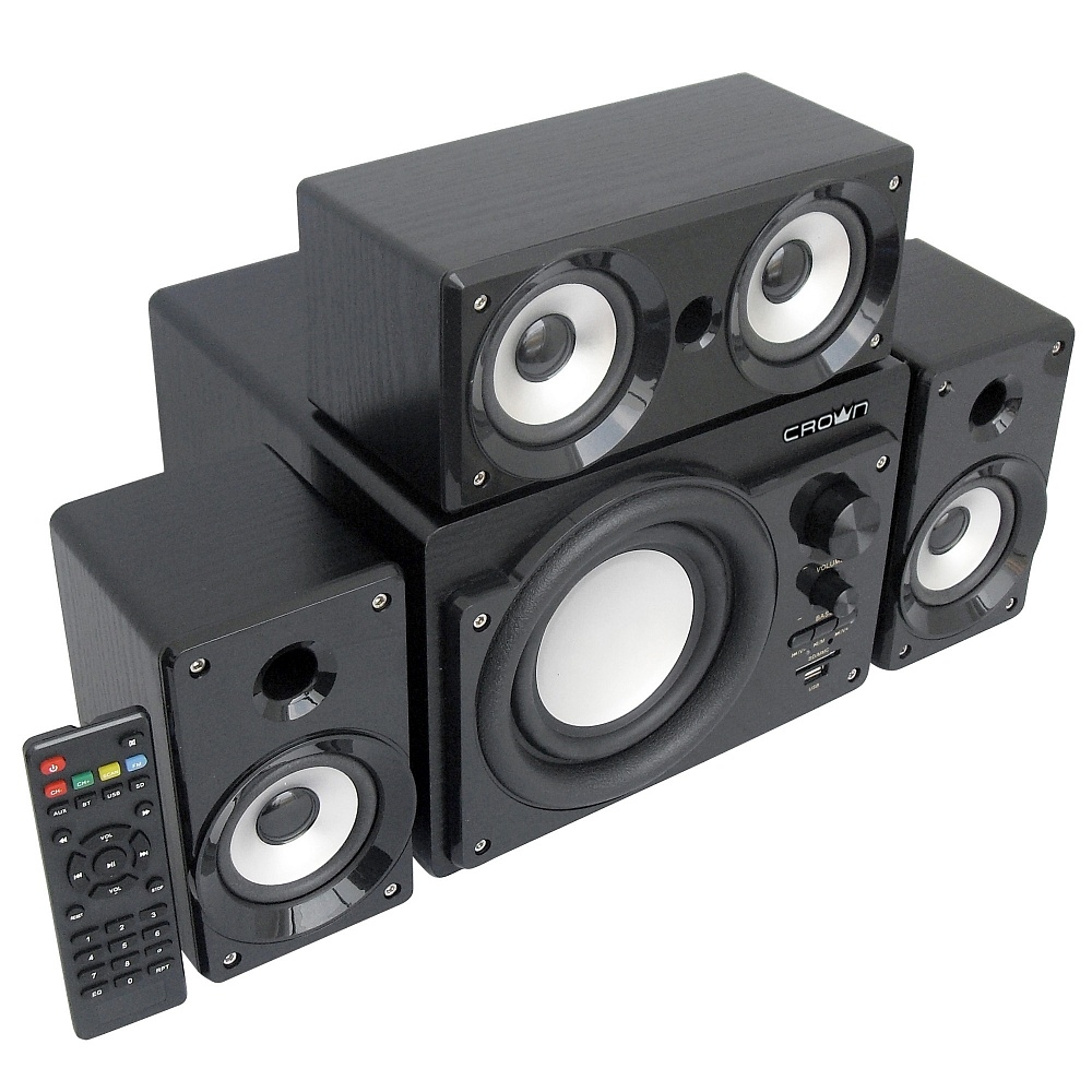 Speaker CrownMicro 2.1 CMBS-390 (Bluetooth, 39W, FM, CardReader, Remote, Wood)