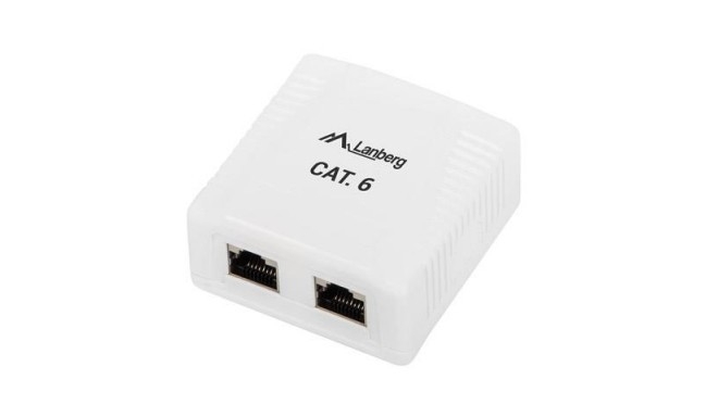 Ադապտեր LANBERG OS6-0002-W FTP DATA BOX 2PORT SHIELDED CAT.6E