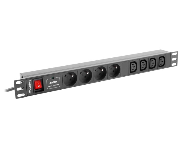 Ցանցային զտիչ LANBERG PDU-04E04I-0200-IEC-BK (8 SOCKETS 2M 1U 10A, BLACK)