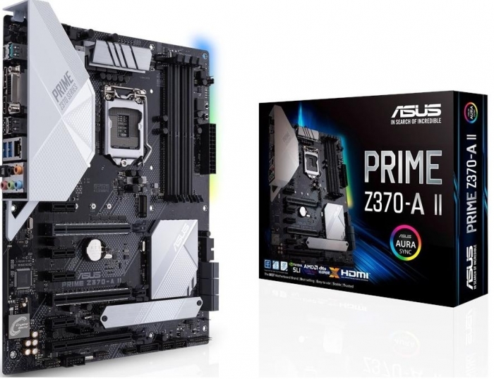 Մայրական սալիկ ASUS PRIME Z370-A II (S-1151v2, Z370, DVI, HDMI, DP, 7xPCI-E, 4DDR4, PCI, SATA3, GbLAN) Մայրական սալիկ ASUS PRIME Z370-A II (S-1151v2, Z370, DVI, HDMI, DP, 7xPCI-E, 4DDR4, PCI, SATA3, GbLAN)