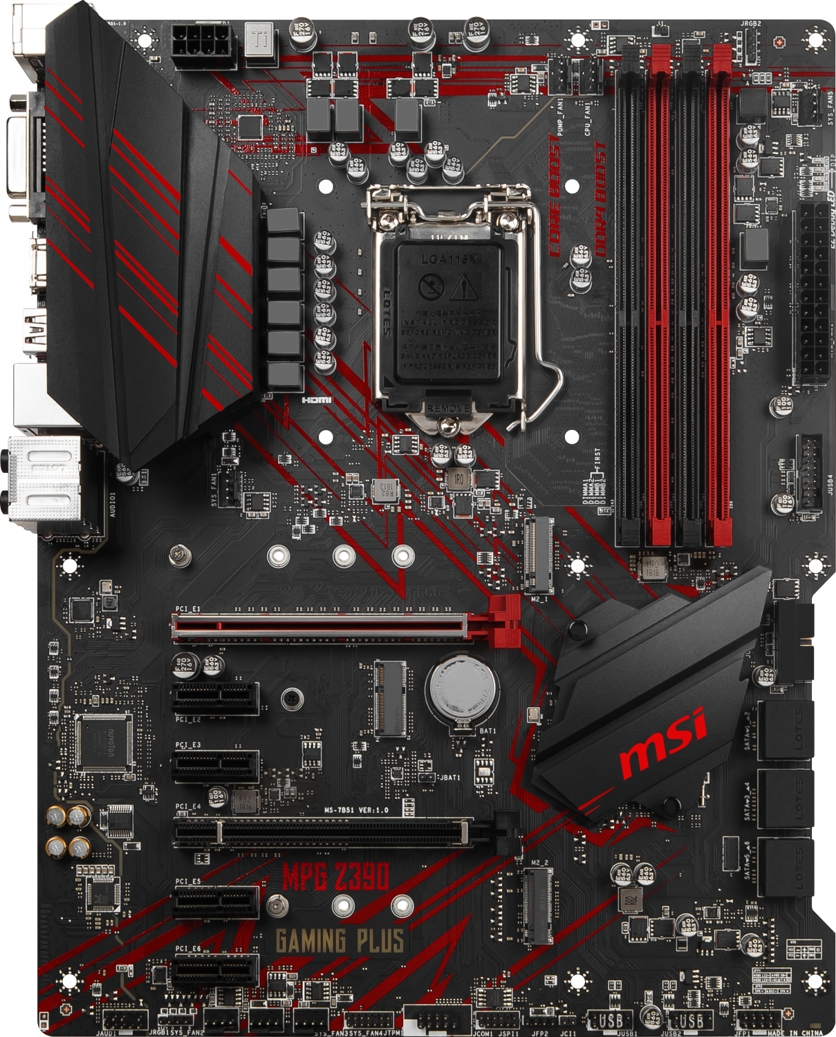 Մայրական սալիկ MSI MPG Z390 GAMING PLUS (S-1151v2, Z390, DVI, DP, PCI-E, 4DDR4, 4xPCI, SATA3, GbLAN) Մայրական սալիկ MSI MPG Z390 GAMING PLUS (S-1151v2, Z390, DVI, DP, PCI-E, 4DDR4, 4xPCI, SATA3, GbLAN)