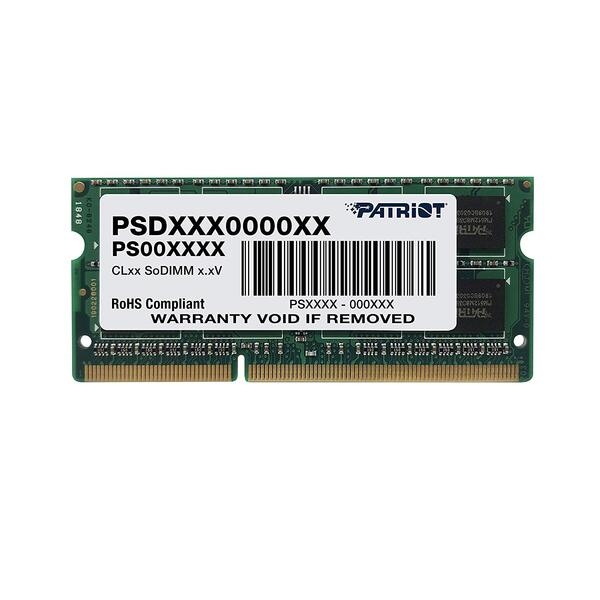 RAM SODIMM 4GB DDR3 PATRIOT PSD34G1600L2S SL (1600MHz, 1.35V) RAM SODIMM 4GB DDR3 PATRIOT PSD34G1600L2S SL (1600MHz, 1.35V)