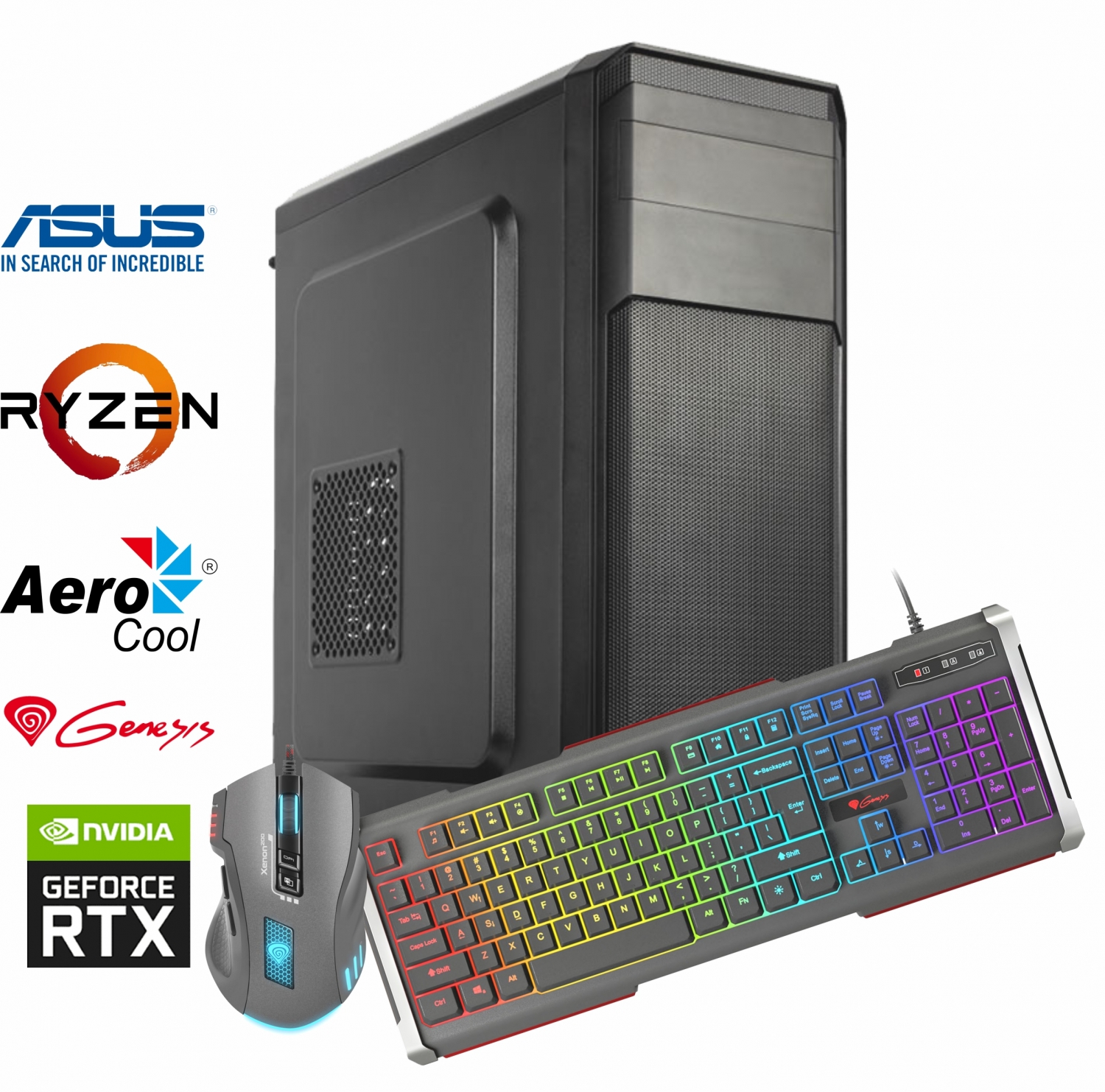 PC LED GFirst Genesis R7-165121-2060 (Ryzen 7, 16GB RAM, 512GB M.2 SSD, 1TB HDD, RTX2060)