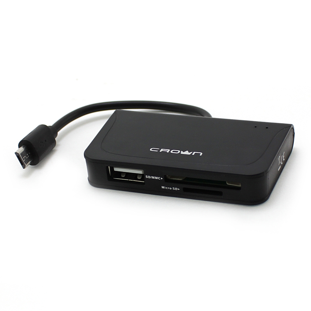 HUB USB CrownMicro CMCR-B13 (OTG cardreader, microUSB) HUB USB CrownMicro CMCR-B13 (OTG cardreader, microUSB)