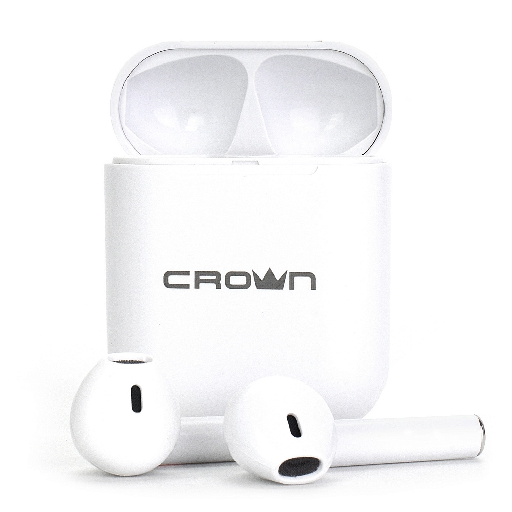 Անլար ականջակալ խոսափողով CrownMicro CMTWS-5005 (Bluetoot 5.0, White)