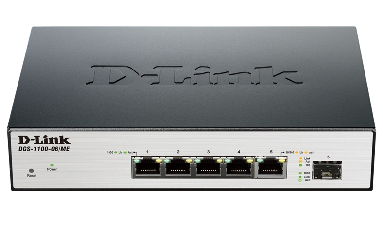 Коммуникатор 5port 10/100/1000 D-Link DGS-1100-06/ME/A1B (1xSFP, 5x10/100/1000)