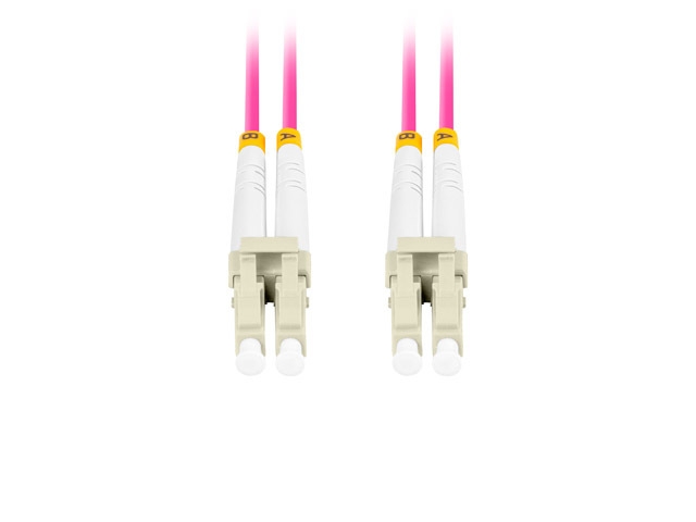 Кабель LANBERG FO-LULU-MD41-0100-VT FIBER OPTIC PATCHCORD MM LC/UPC-LC/UPC DUPLEX 10M LSZH OM4 50/125 3.0MM VIOLET