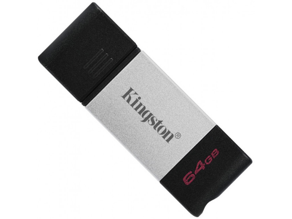 LED COMPUTERS-Флешка USB 64GB Kingston DataTraveler 80 (USB-C, Black)