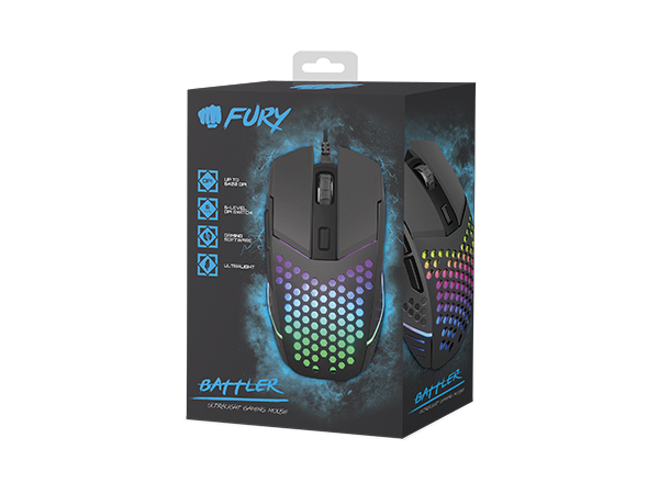 Mouse Fury NFU-1654 Gaming (6400DPI, USB, Optical)