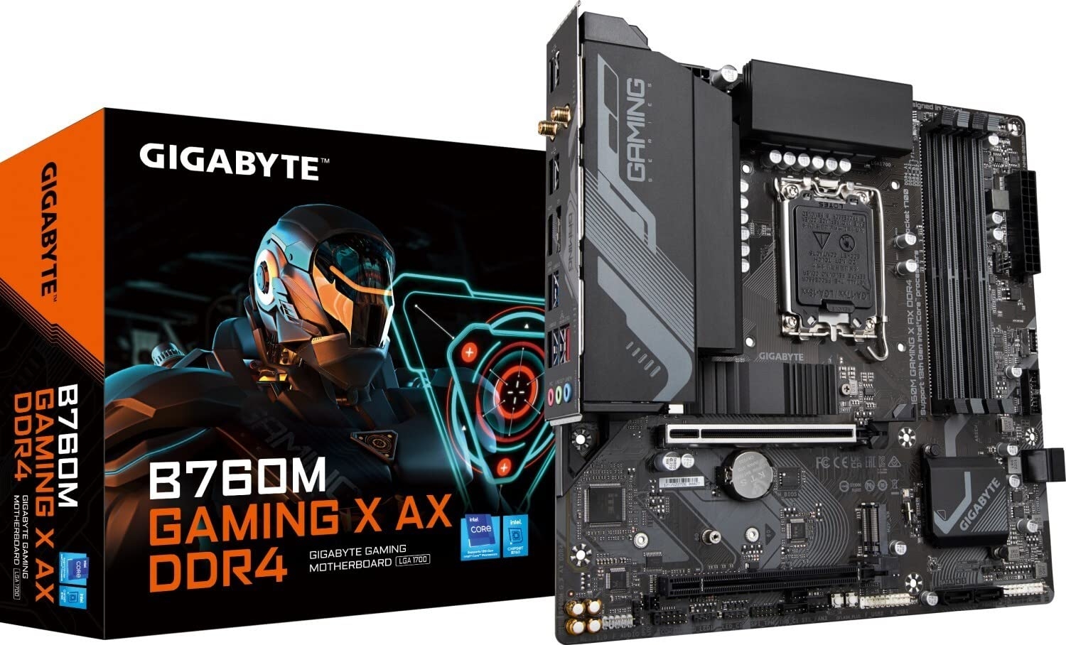 Мат. плата Gigabyte B760M Gaming (S-1700, B760, HDMI, DP, 3xPCI-E, 4DDR4, 2xM.2, SATAIII RAID, SATA3, GbLAN, B760MGAMINGDDR4)