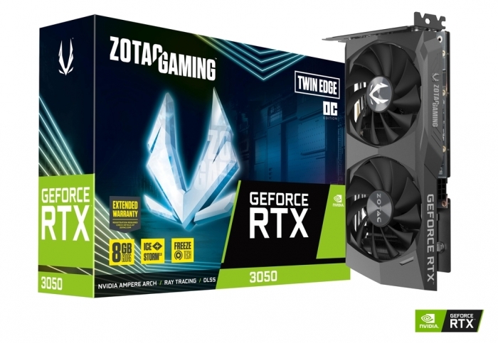 GPU 8GB Zotac GeForce RTX3050 ECO (14000MHz, GDDR6, 128bit, HDMI/3xDP)