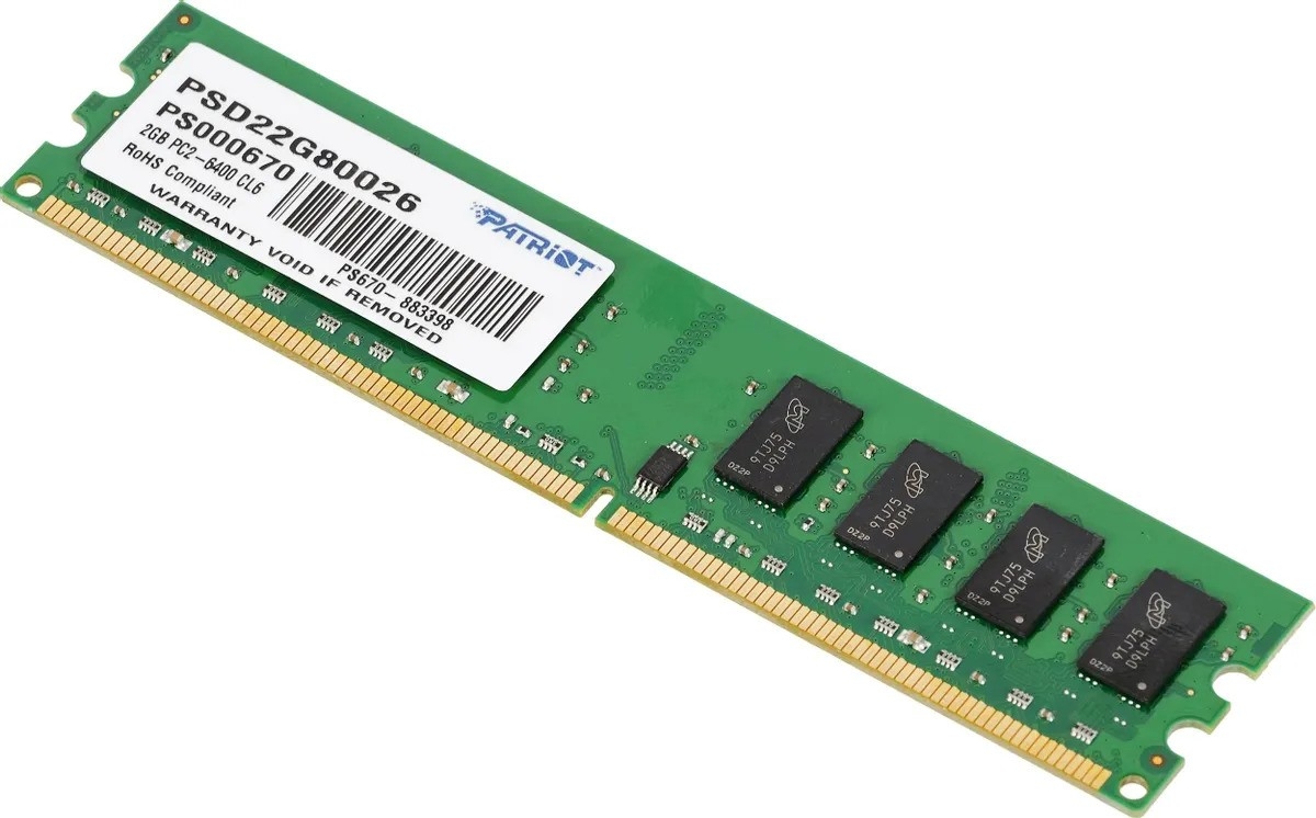 RAM DIMM 2GB DDRII PATRIOT PSD22G80026 (PC6400, 800MHz)
