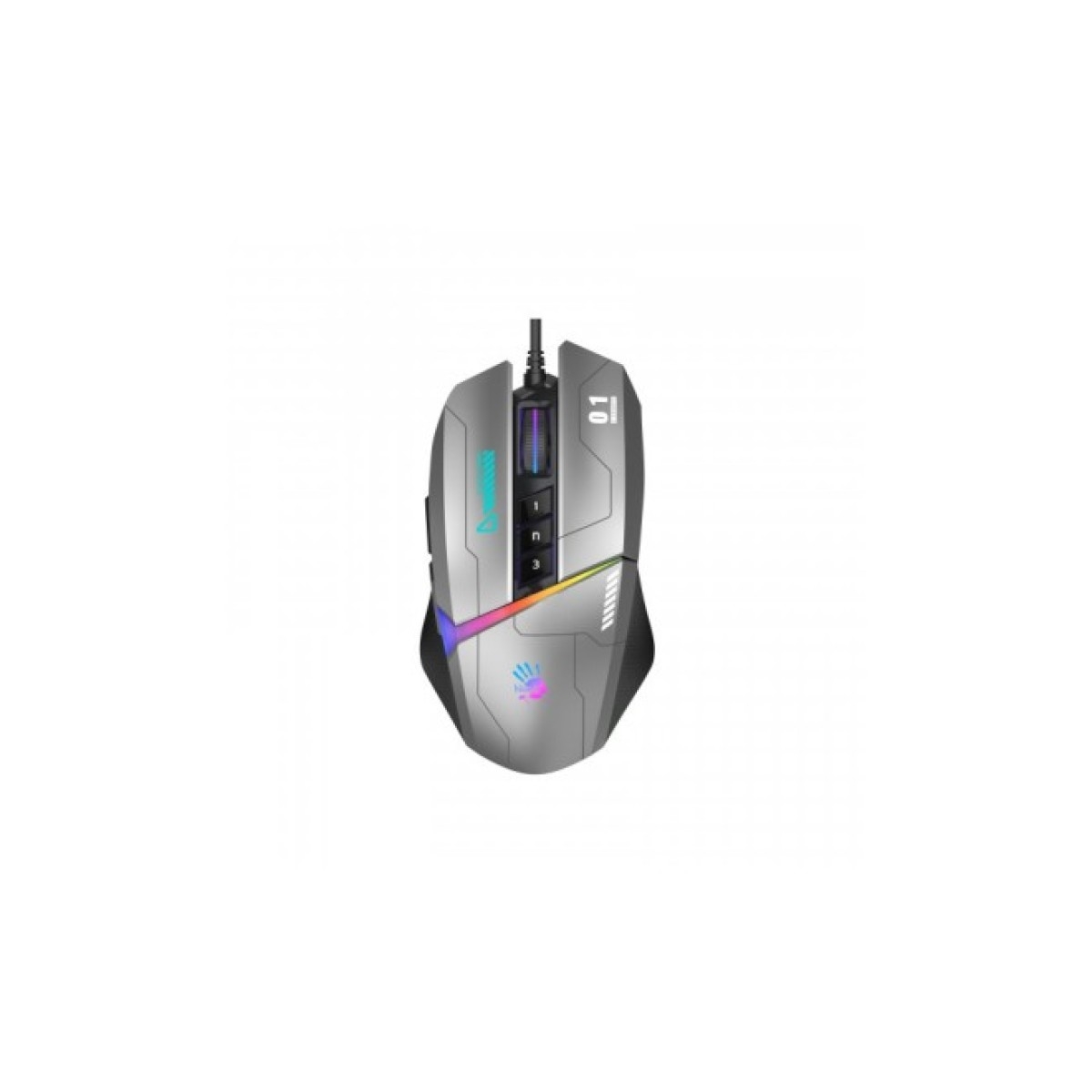 Mouse A4Tech Bloody W60 Max Gun (10000dpi, 10 Button, Grey/Black, USB)
