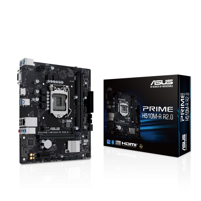 Мат. плата ASUS PRIME H510M-R R2.0-SI (S-1200, H470, VGA, HDMI, PCI-E, 2DDR4, SATA3, GbLAN)