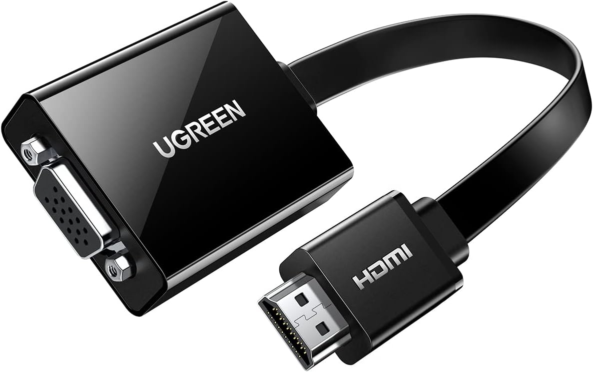 Адаптер Ugreen 90813 (HDMI(M)->VGA(F)+3.5m Audio, Black) Адаптер Ugreen 90813 (HDMI(M)->VGA(F)+3.5m Audio, Black)