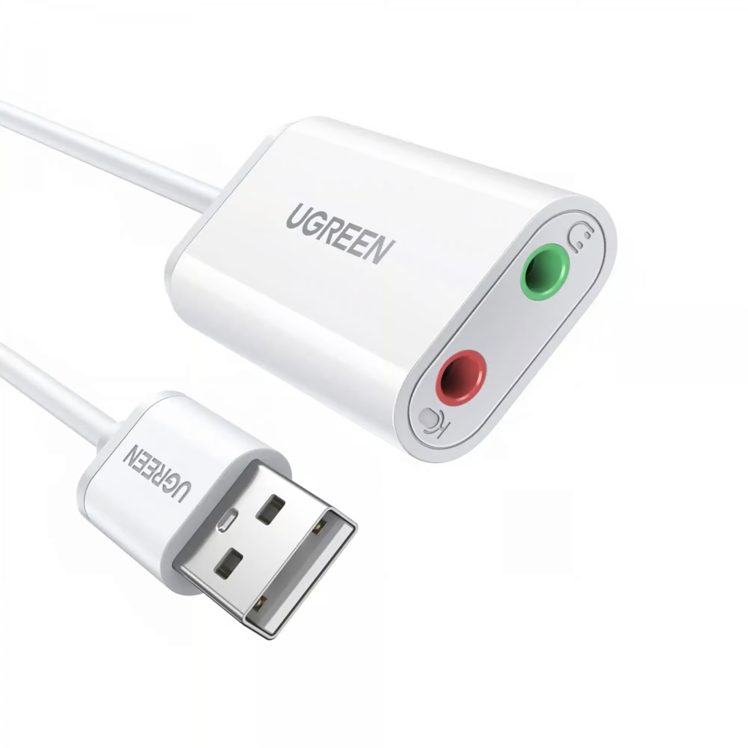 Ձայնային քարտ Ugreen 30143 (2x3.5mm, USB 2.0, 15cm, White) Ձայնային քարտ Ugreen 30143 (2x3.5mm, USB 2.0, 15cm, White)