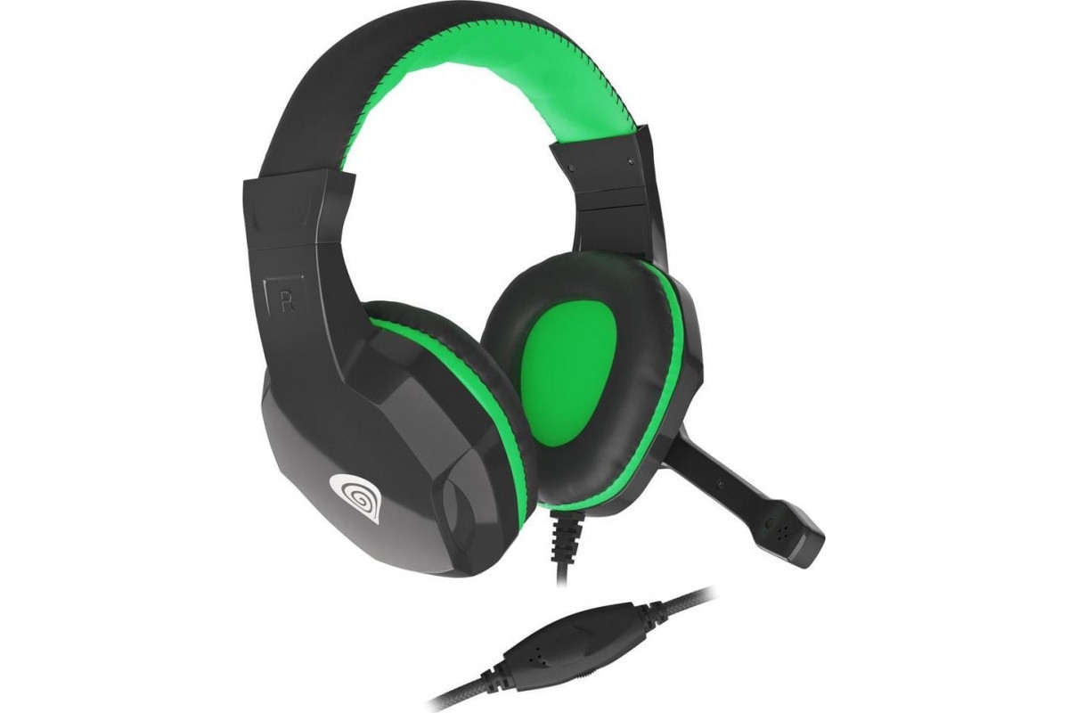 Ականջակալ խոսափողով Genesis NSG-1435 ARGON 100 Black-Green, Gaming (Mini-Jack) Ականջակալ խոսափողով Genesis NSG-1435 ARGON 100 Black-Green, Gaming (Mini-Jack)