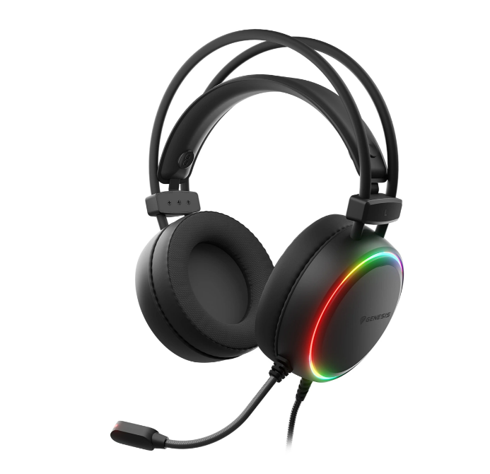 Headphones with Microphone Genesis NSG-2307 NEON 613 G2 RGB ILLUMINATION Black, Gaming (Mini-Jack) Headphones with Microphone Genesis NSG-2307 NEON 613 G2 RGB ILLUMINATION Black, Gaming (Mini-Jack)
