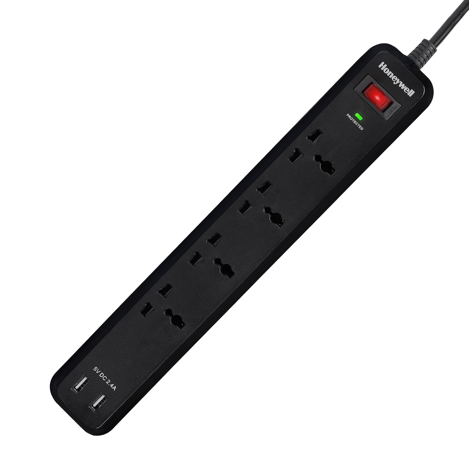 Сетевой фильтр Lightwave LW-EXT-44MW-2P (4 Universal Sockets, 3xUSB, 1xType-C, Black)