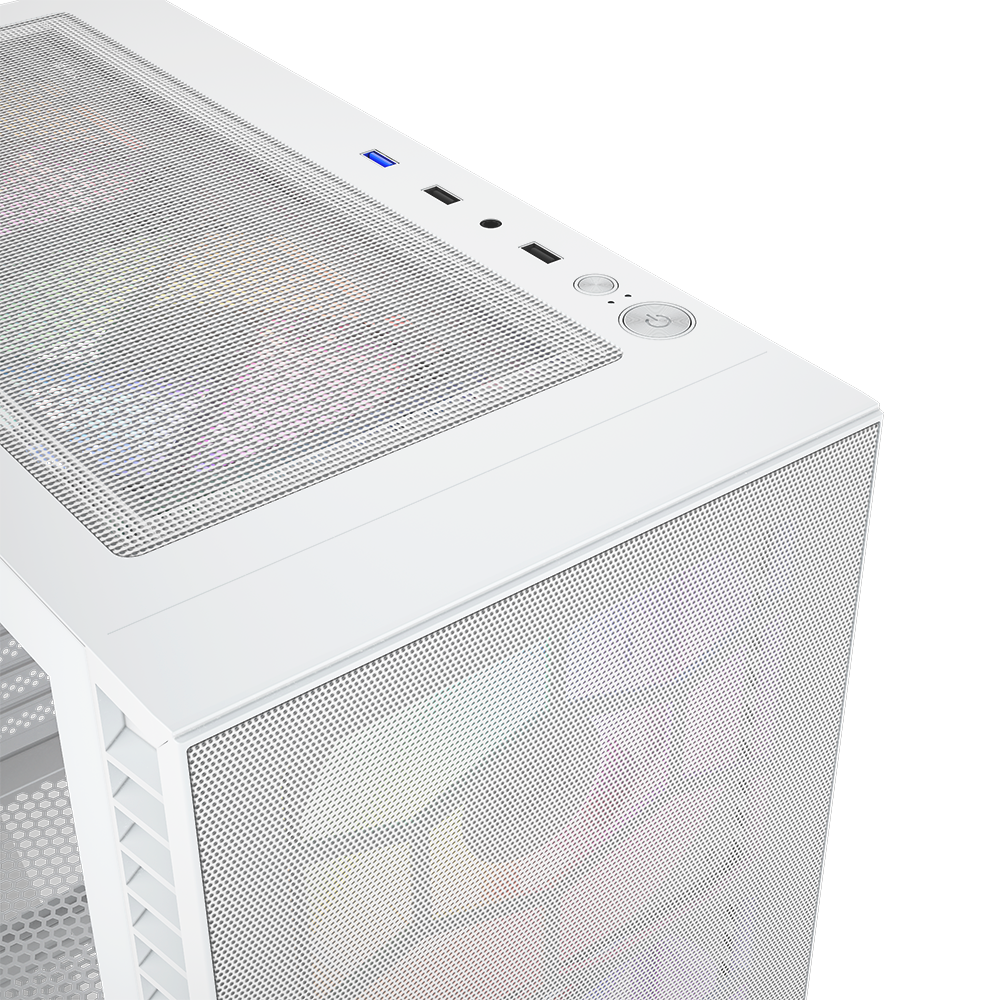 LED COMPUTERS-Case MidiTower XYZ AIRONE 100 MESH White (w/o PSU, Side ...