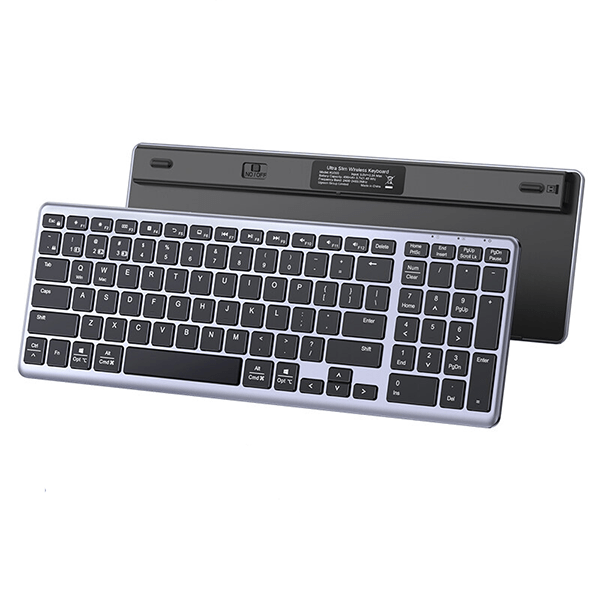 Клавиатура беспроводная Ugreen Ultra Slim 15956 (2.4GHz, Silver/Black, USB) Клавиатура беспроводная Ugreen Ultra Slim 15956 (2.4GHz, Silver/Black, USB)
