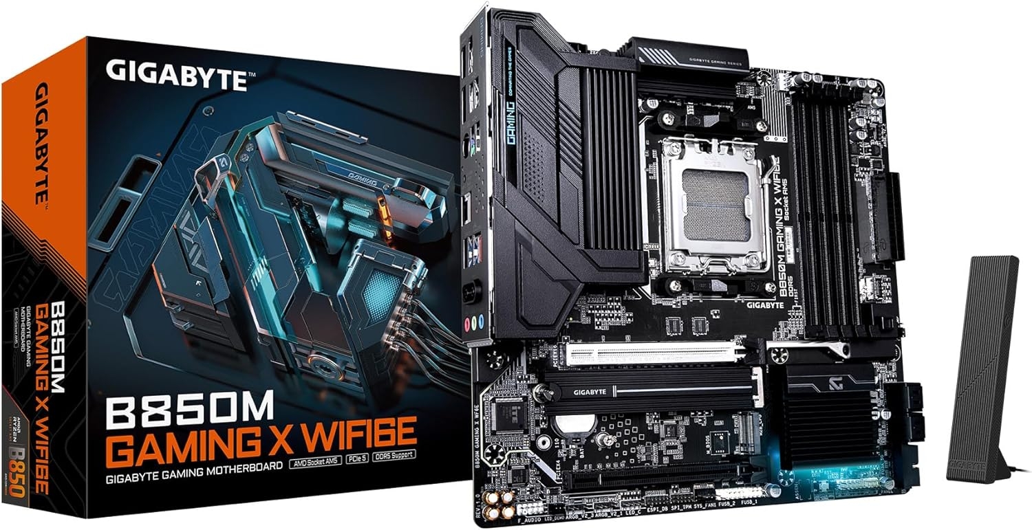 Мат. плата Gigabyte B850M GAMING X WF6E (S-AM5, B850, HDMI/DP, 2xPCI-E, 4DDR5, 2xM.2, 2.5GbLAN, Wi-Fi 6E)