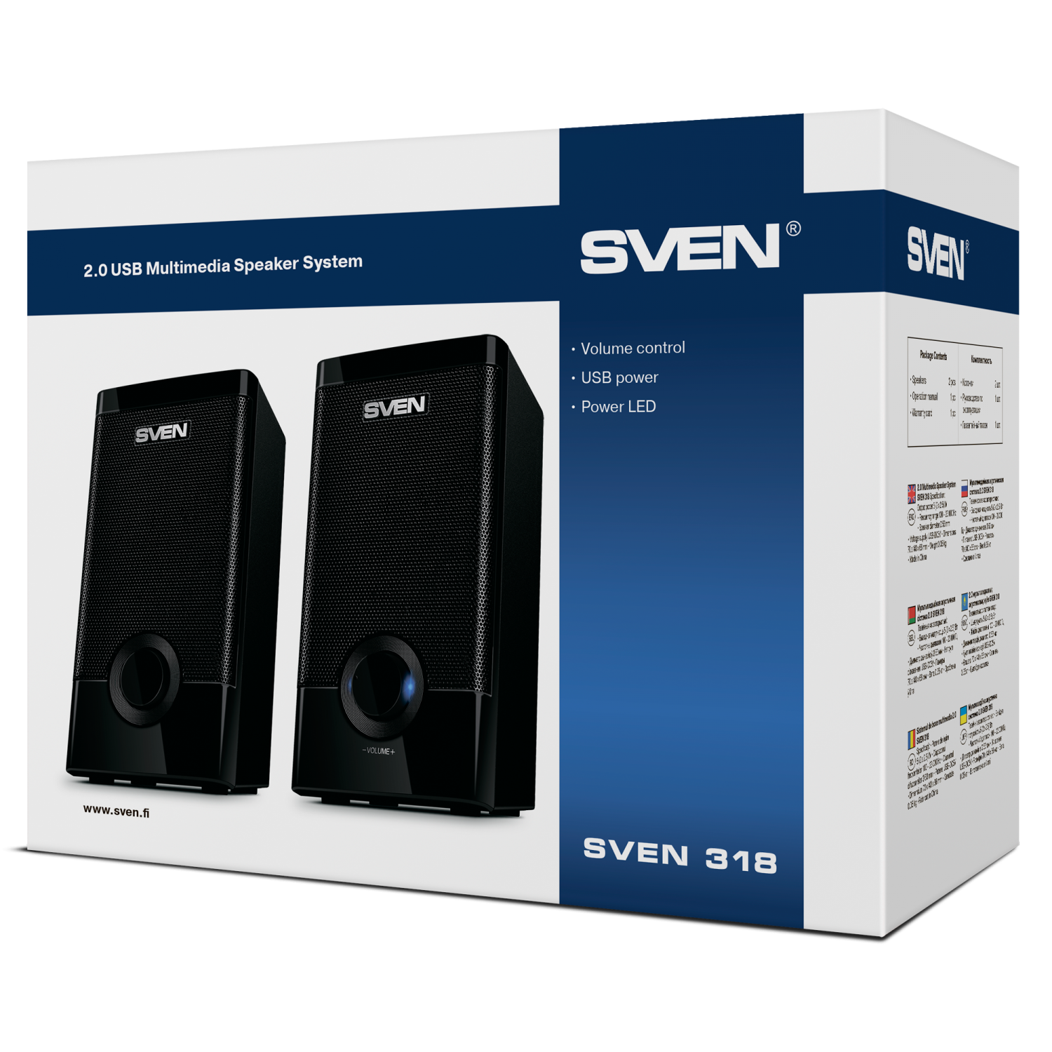Колонки SVEN 318 (2.0, 2x2.5W, USB, Black)