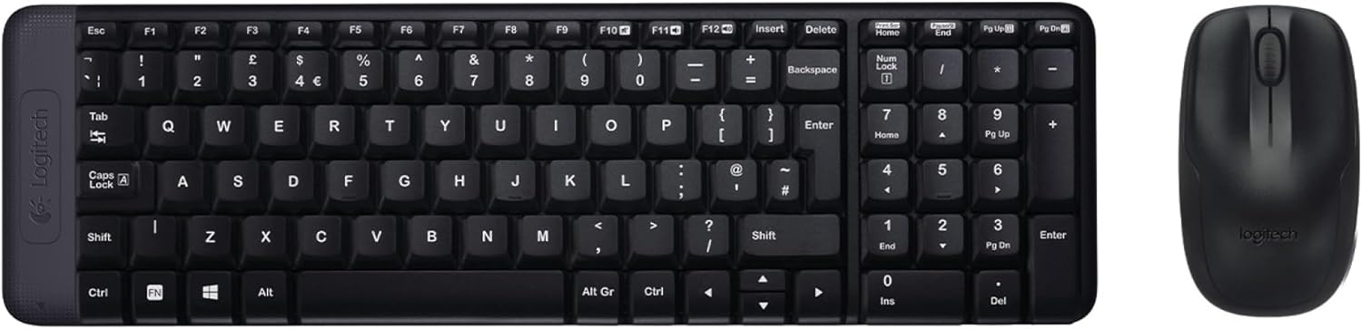Клавиатура+Мышь беспроводные Logitech MK220 (US-Layout, Black, USB)