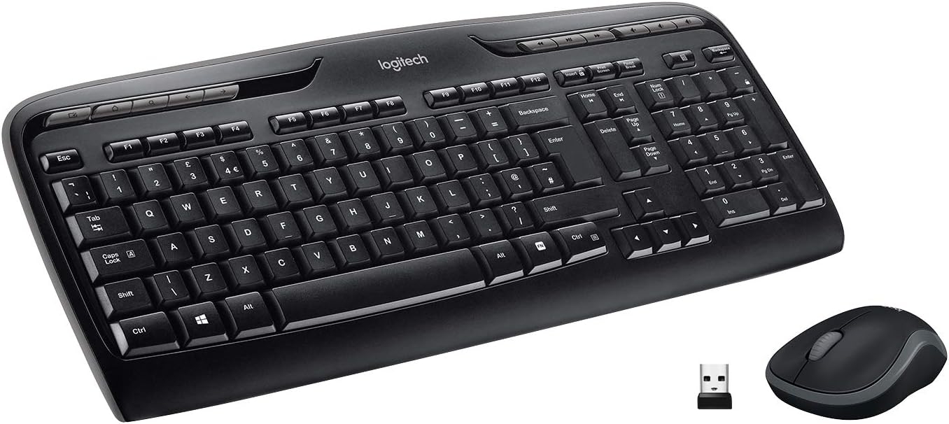 Клавиатура+Мышь беспроводные Logitech MK330 (EN-Layout, Black, USB)