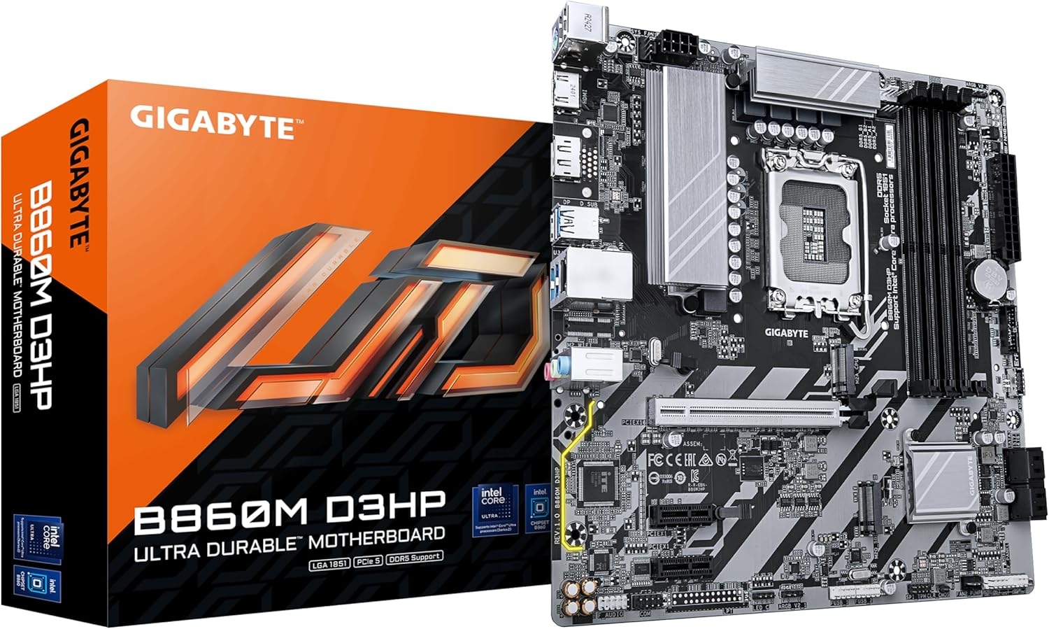Мат. плата Gigabyte B860M D3HP (S-1851, B860, HDMI, DP, 4DDR5, 2xM.2, PCIe 5.0, GbE LAN) Мат. плата Gigabyte B860M D3HP (S-1851, B860, HDMI, DP, 4DDR5, 2xM.2, PCIe 5.0, GbE LAN)