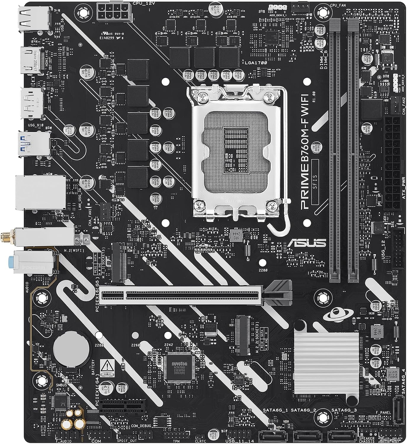 Мат. плата ASUS B760M-F WiFi DDR5 (S-1700, B760, DP, HDMI, 2xPCI-E, 2xDDR5, 2xM.2, SATAIII RAID, SATA3, GbLAN) Мат. плата ASUS B760M-F WiFi DDR5 (S-1700, B760, DP, HDMI, 2xPCI-E, 2xDDR5, 2xM.2, SATAIII RAID, SATA3, GbLAN)