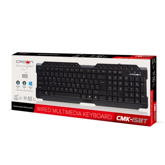 Клавиатура CrownMicro CMK-158T, Multimedia (USB)
