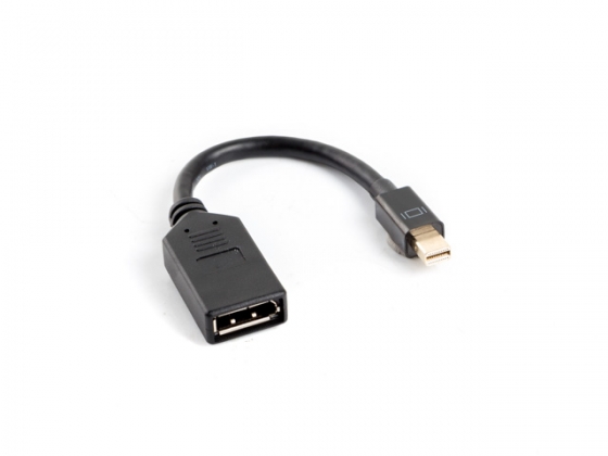 Адаптер LANBERG AD-0003-BK DISPLAYPORT MINI(M)->DISPLAYPORT(F) ON CABLE  10CM BLACK