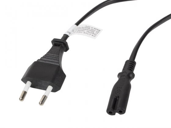 Cable  LANBERG CA-C7CA-10CC-0018-BK POWER SUPPLY EURO (RADIO) CEE 7/16->IEC 320 C7 1.8M BLACK