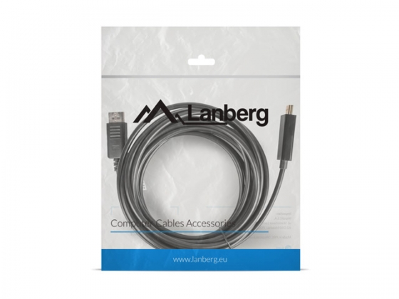 Cable LANBERG CA-DPHD-10CC-0050-BK DISPLAYPORT(M)->HDMI 5M BLACK