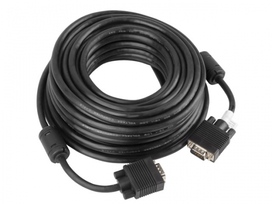 Cable  LANBERG CA-VGAC-10CC-0150-B VGA HD15M/HD15M DUAL-SHIELDED 2*FERRITE BLACK 15M